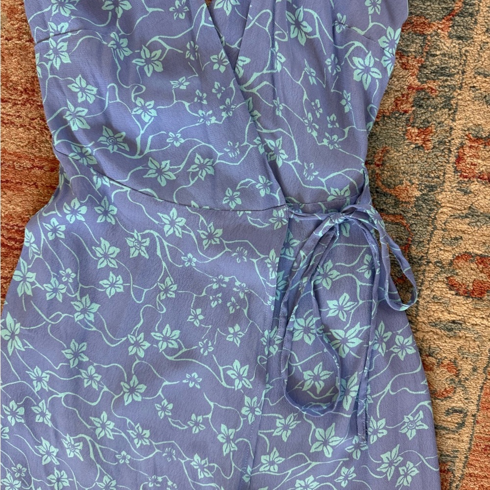 LUSANA Wrap Style Floral Dress Size 4 - Picture 3 of 5